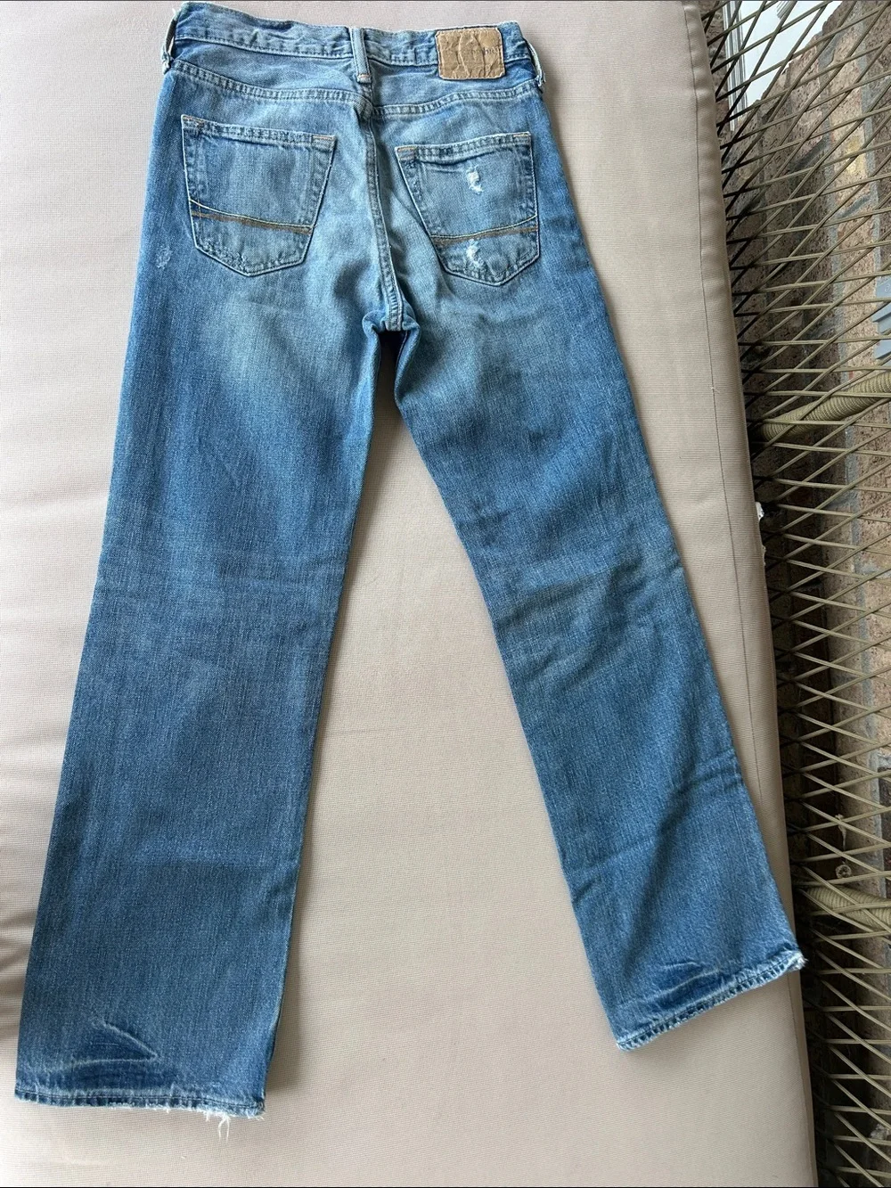 Girls abercrombie kids Distressed Light Blue low rise boot cut Jeans